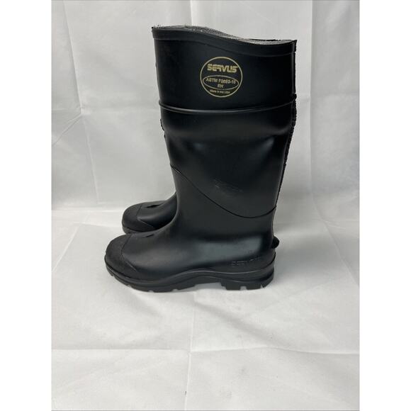 SERVUS Men's Size 9 Rubber Work Boots Black - Picture 2 of 8